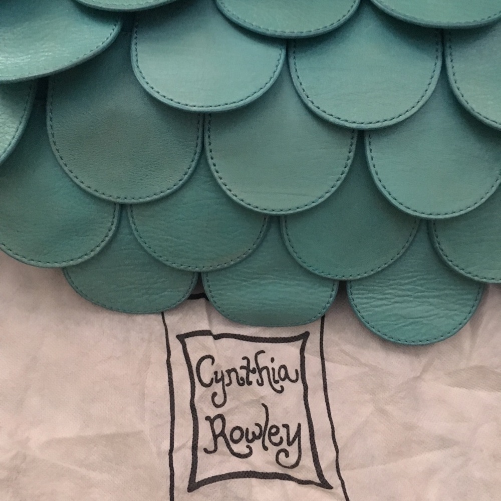 Turquoise Scalloped Handbag
